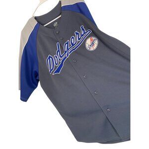 New Mens Dynasty LA Dodgers NLB Baseball Jersey Gray Size L 42-44
